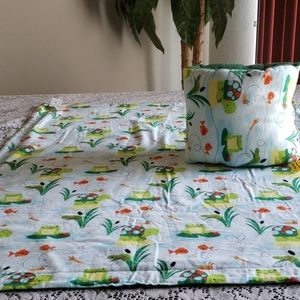 Baby Flannel Mat/Blanket & Arm Support Pillow.